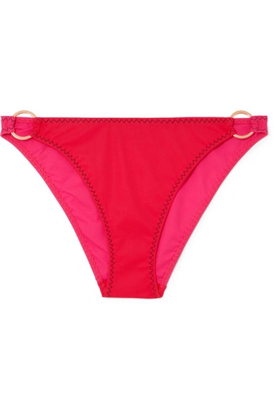 Stella Mccartney Embellished Bikini Briefs In Red