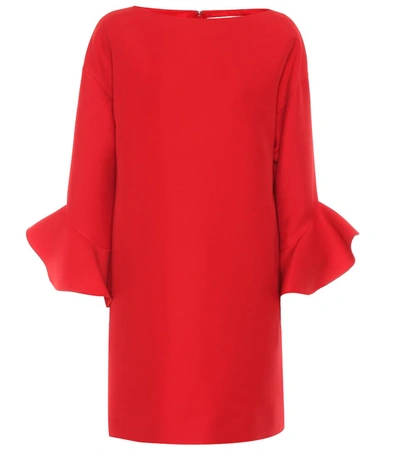 Valentino Wool And Silk Minidress In Red