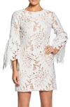 Dress The Population Dylan Crochet Shift Dress In White