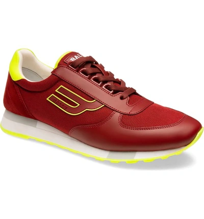 Bally Men's Gavino Tennis Retro Running Sneakers In Ball Red