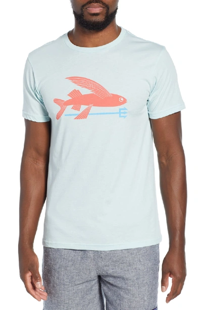 Patagonia Flying Fish Regular Fit Organic Cotton T-shirt In Atoll Blue