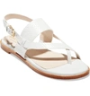 Cole Haan Women's Anica Leather Thong Sandals In Optic White Snake Leather