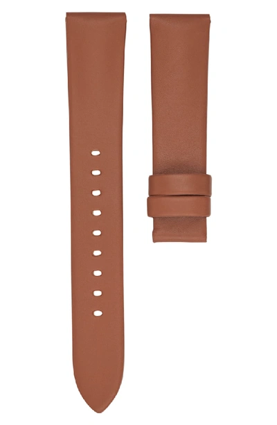 Michael Kors Runway Pink Leather Smart Watch Strap, 18mm In Brown