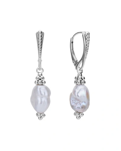 Lagos Sterling Silver Luna Freshwater Keshi Pearl Drop Earrings In White/silver