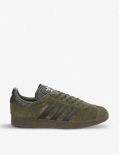 Adidas Originals Mens Night Cargo Black Gazelle Suede Trainers 6