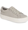 Jslides Hippie Platform Sneaker In Light Grey Nubuck Leather