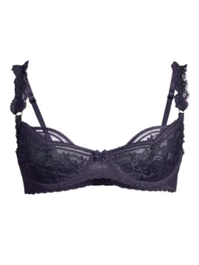 Stella Mccartney Ophelia Whistling Lace Underwire Bra In Navy