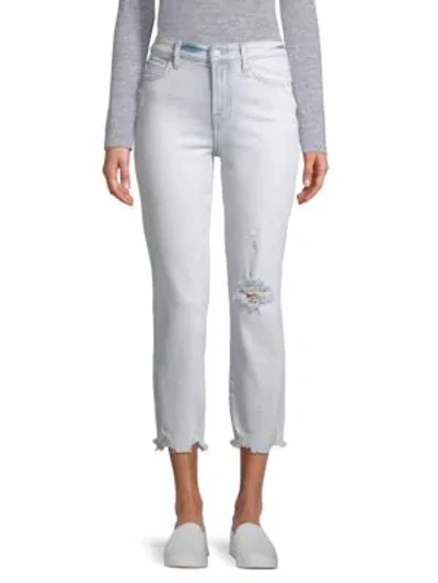 7 For All Mankind Luxe Vintage Mid-rise Edie Straight Leg Jeans In Light Blue