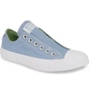 Converse Chuck Taylor All Star Laceless Low Top Sneaker In Indigo Fog/ Peat Moss/ White