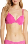 Natori Pure Luxe Underwire T-shirt Bra In Vivid Pink/ Mandarin