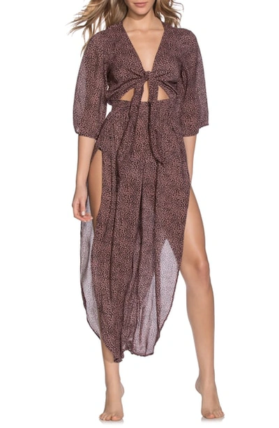 Maaji Tamarind Cutout Cover-up Jumpsuit In Multi Brown