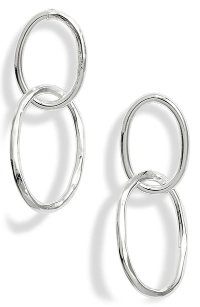 Argento Vivo Hammered Oval Link Earrings In Silver