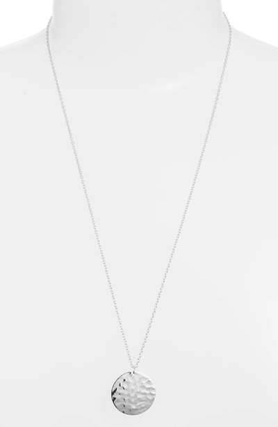 Argento Vivo Hammered Pendant Necklace In Silver