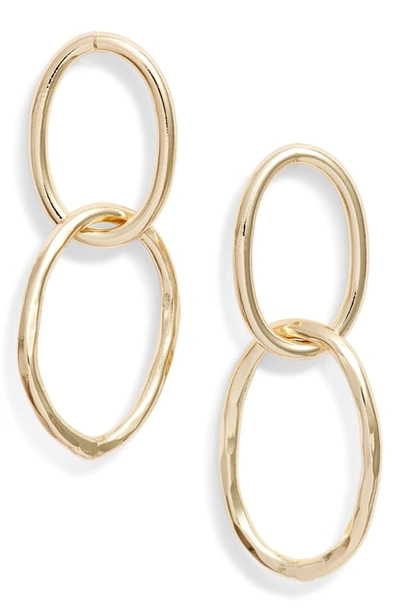 Argento Vivo Hammered Oval Link Earrings In Gold