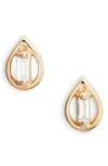 Dana Rebecca Designs Brielle Rose Pear Diamond Stud Earrings In Yellow Gold
