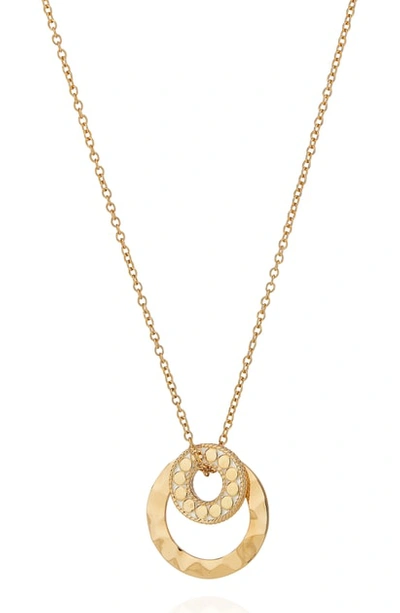 Anna Beck Hammered Double Circle Necklace In Gold