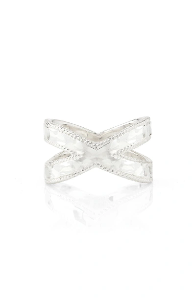 Anna Beck Hammered Cross Ring In Silver