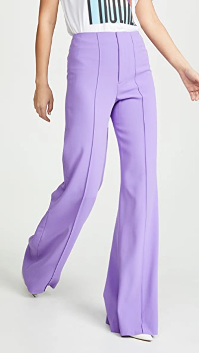 Alice And Olivia Dylan Clean High Waist Wide Leg Pants In Iris