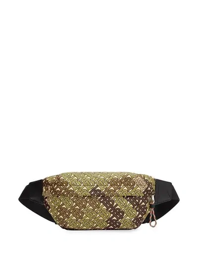 Burberry Sonny Monogram Camo Crossbody Bag In Khaki Green