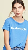Mother The Little Goodie Goodie Fresh Catch Tee In Blue
