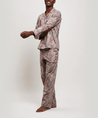 Liberty London Felix And Isabelle Tana Lawn' Cotton Long Pyjama Set In Burgundy