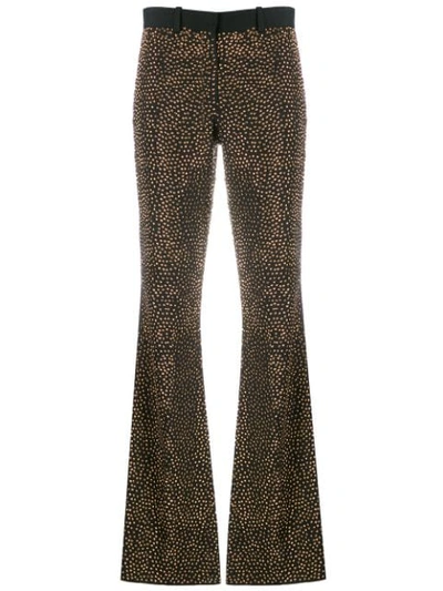 Each X Other Crystal Embellished Flared Trousers In Black