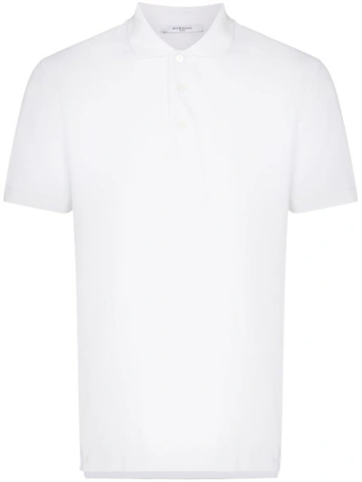 Givenchy Logo Ribbon Cotton-jersey Polo Shirt In White