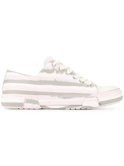 Both Striped Lace-up Trainers In White