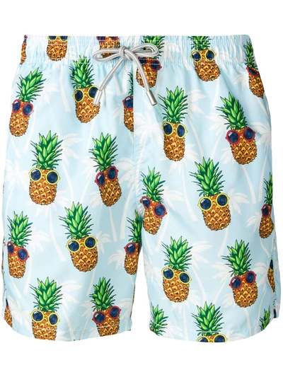 Mc2 Saint Barth Summer Pineapple Swimming Shorts In Fancy