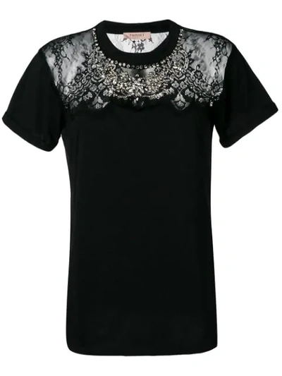 Twinset Twin-set Lace-panelled T-shirt - Black
