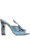 Paris Texas Peep Toe Sandals In Blue