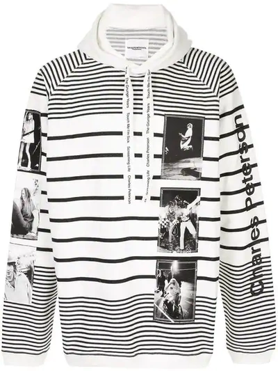 Takahiromiyashita The Soloist Band Patch Striped Hoodie In White