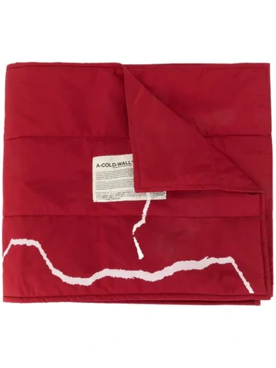 A-cold-wall* Logo Print Scarf In Red