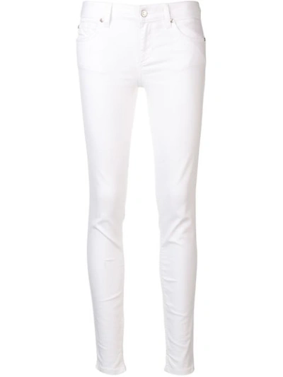 Liu •jo Cropped Skinny Jeans In White