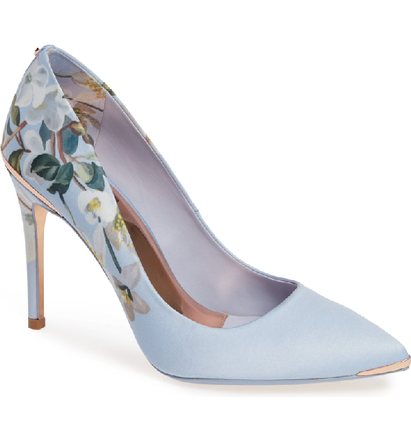 blue floral shoes heels