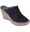 Andre Assous Women's Cici Platform Wedge Espadrille Slide Sandals In Navy Suede