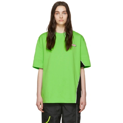 Ader Error Ssense Exclusive Green And Black Ascc Regular Fit T-shirt In Yegr Green