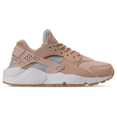 Nike Women's Air Huarache Casual Shoes In Summit White/ Silver/ Brown