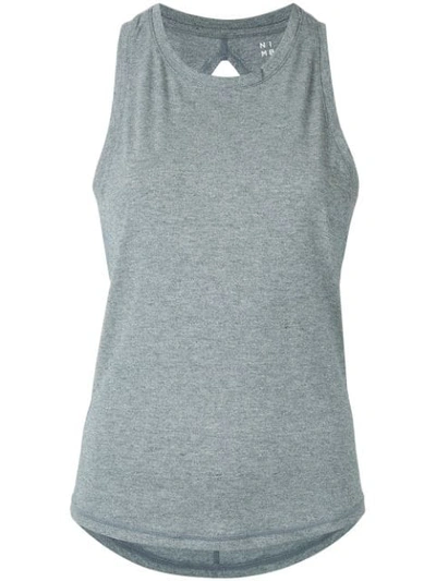 Nimble Activewear Double Twist Back Tank Top - Grey In Grey