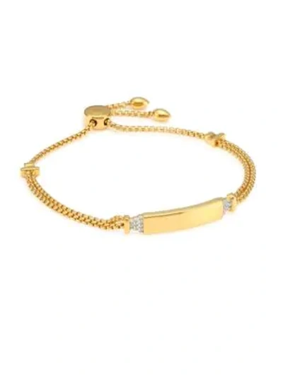 Monica Vinader 18k Gold Vermeil Sterling Silver Diamond Bar Chain Bracelet