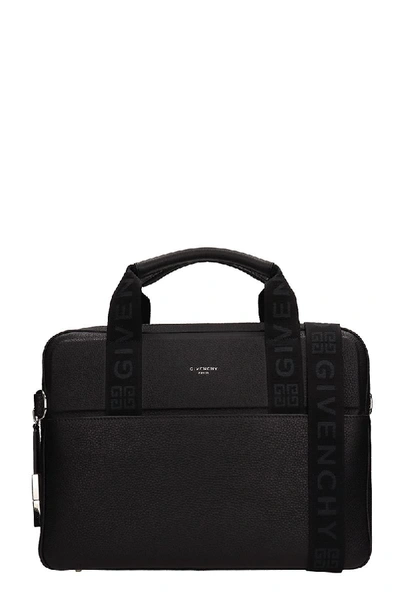 Givenchy Black Leather Slim Briefcase Bag