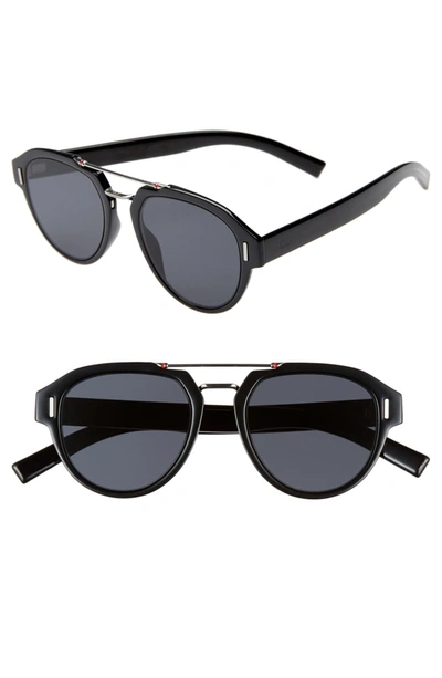 Dior Men's Fraction 5 Round Pilot Sunglasses In Black / Gray Ar