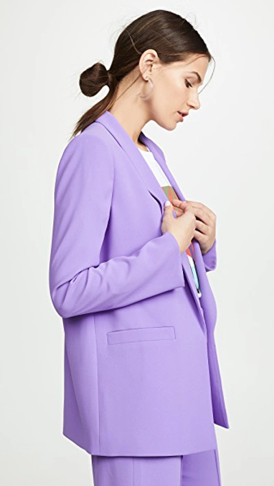 Alice And Olivia Kylie Shawl Collar Jkt In Iris