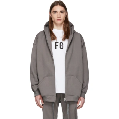 Fear Of God Grey Everyday Full-zip Hoodie In 030 Godgry