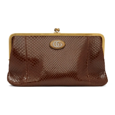 Gucci Burgundy Snake Ophidia Clutch In 2266 Cherry