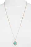 Kendra Scott Kacey Pendant Necklace In Amazonite/ Rose Gold
