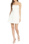 French Connection Whisper Ruffle Trim Sweetheart Dress In Summer White