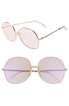 Kenzo 60mm International Fit Round Sunglasses - Gold Peach W/ Pink