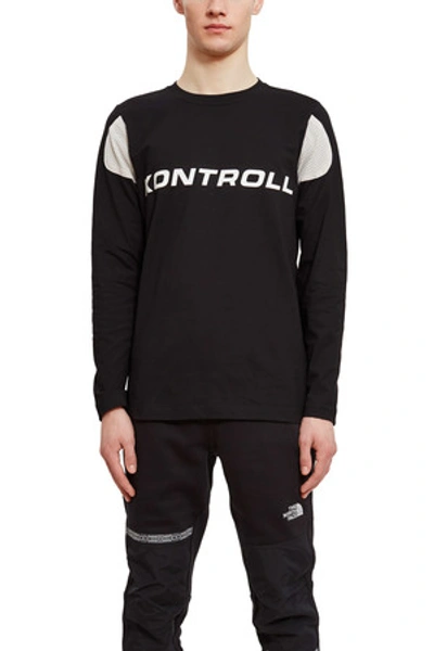 Kappa Opening Ceremony Kontroll Long Sleeve Omni Tee In Black-grey Silver