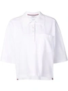 Thom Browne Piqué Cotton Oversized Pocket Polo In White